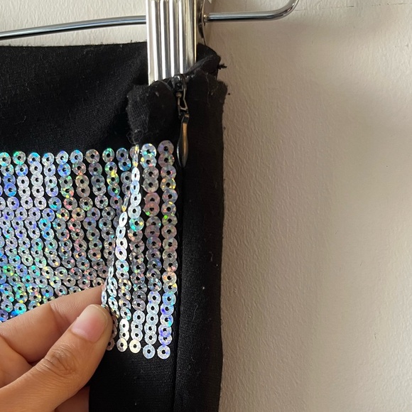 Michael Kors One-Shoulder Sequin Dress - Black and Purple - Picture 5 of 9